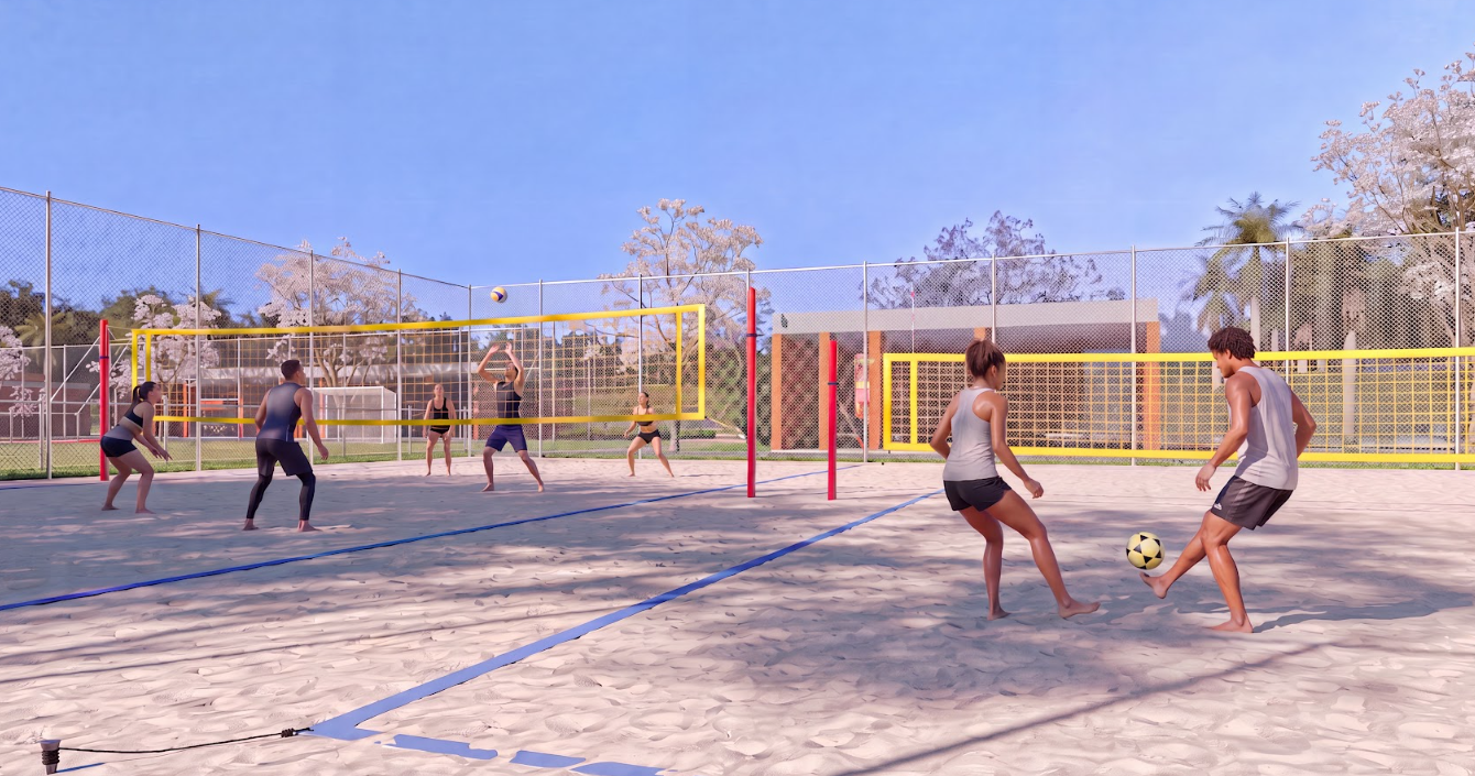Quadras de Areia e Beach Tennis no Residencial Manhattan Itu